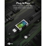 goobay Cable Ethernet USB-C 3.2 Gen2 conector > conector RJ-45, Adaptador de red negro/Plateado