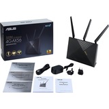 ASUS 4G-AX56 router inalámbrico Gigabit Ethernet Doble banda (2,4 GHz / 5 GHz) Negro Wi-Fi 6 (802.11ax), Doble banda (2,4 GHz / 5 GHz), Ethernet, 3G, Negro, Router de sobremesa