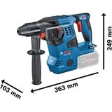 Bosch GBH 18V-28 C SDS Plus, Martillo perforador azul/Negro, SDS Plus, Negro, Azul, Motor sin escobillas, 2,8 cm, 3,3 J, 4220 ppm
