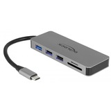 DeLOCK 87743 hub de interfaz USB 3.2 Gen 1 (3.1 Gen 1) Type-C Gris, Estación de acoplamiento gris, USB 3.2 Gen 1 (3.1 Gen 1) Type-C, HDMI, USB 2.0, USB 3.2 Gen 1 (3.1 Gen 1) Type-A, USB 3.2 Gen 1 (3.1 Gen 1) Type-C, MicroSD (TransFlash), MicroSDHC, MicroSDXC, SD, SDHC, SDXC, 3840 x 2160 Pixeles, Gris, Metal