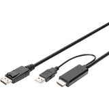 Digitus AK-330111-020-S, Cable negro