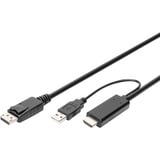 Digitus Cable adaptador HDMI > DisplayPort, UHD 4K negro