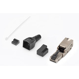 Digitus Conector de campo CAT.6a angular, STP con tapa antipolvo, Enchufe plateado
