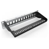 Digitus Panel de conexión modular, 8 puertos, Patch Panel negro, 8 puertos, Negro, Montaje en bastidor, 1U, 270 mm, 120 mm, 171,212 g