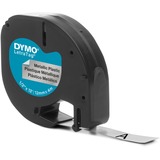 Dymo S0721730 cinta para impresora de etiquetas Negro sobre metálico, Cinta de escritura Negro sobre metálico, Poliéster, DYMO, LetraTag 100T, LetraTag 100H, 1,2 cm, 4 m