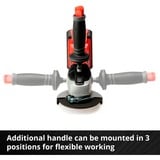 EINHELL TE-AG 18 Li 115mm Negro, Rojo amoladora de ángulo inalámbrica, Amoladora angular rojo, Sin cargador ni batería
