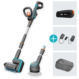 GARDENA Limpiador múltiple a batería AquaBrush Universal 18V P4A, Detergentes para suelos duros gris/Turquesa