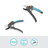 GARDENA Tijeras de jardín PremiumCut - Madera seca, Tijeras de podar gris/Turquesa