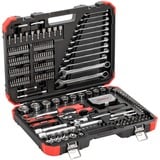 GEDORE Juego de llaves de vaso rojo 1/4" + 1/2", 232 piezas, Kit de herramientas rojo/Negro