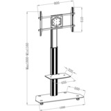 HAGOR HP-Stand 55 139,7 cm (55") Negro, Sistema de soporte negro, 50 kg, 94 cm (37"), 139,7 cm (55"), 200 x 200 mm, 700 x 400 mm, -5 - 15°
