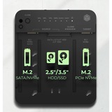 ICY BOX IB-2913MCL-C31 USB 3.2 Gen 2 (3.1 Gen 2) Type-C Negro, Estación de acoplamiento negro, Unidad de disco duro, SSD, SATA, Serial ATA II, Serial ATA III, 2.5,3.5,M.2, USB 3.2 Gen 2 (3.1 Gen 2) Type-C, Negro, Plástico