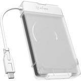 ICY BOX IB-AC703-C Carcasa de disco duro/SSD Translúcido, Blanco 2.5", Caja de unidades blanco/Transparente, Carcasa de disco duro/SSD, 2.5", Serial ATA III, Hot-swap, Conexión USB, Translúcido, Blanco