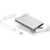 ICY BOX IB-AC703-C Carcasa de disco duro/SSD Translúcido, Blanco 2.5", Caja de unidades blanco/Transparente, Carcasa de disco duro/SSD, 2.5", Serial ATA III, Hot-swap, Conexión USB, Translúcido, Blanco