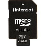 Intenso microSD Karte UHS-I Premium 256 GB Clase 10, Tarjeta de memoria negro, 256 GB, MicroSD, Clase 10, UHS-I, 90 MB/s, Class 1 (U1)