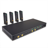 Lindy Extensor Matriz HDBaseT 4x4 HDMI 4K60 Cat.6 150m, Splitter HDMI negro