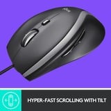 Logitech M500s ratón Oficina mano derecha USB tipo A Óptico 4000 DPI antracita/Plateado, mano derecha, Óptico, USB tipo A, 4000 DPI, Negro