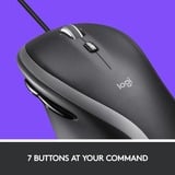 Logitech M500s ratón Oficina mano derecha USB tipo A Óptico 4000 DPI antracita/Plateado, mano derecha, Óptico, USB tipo A, 4000 DPI, Negro