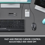 Logitech M500s ratón Oficina mano derecha USB tipo A Óptico 4000 DPI antracita/Plateado, mano derecha, Óptico, USB tipo A, 4000 DPI, Negro