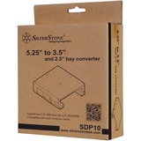 SilverStone SDP10 Funda de disco duro, Bastidor de instalación negro, Funda de disco duro, Acero, Negro, 13,3 cm (5.25"), 148 mm, 152,8 mm, Minorista