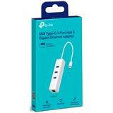 TP-Link UE300C Ethernet 1000 Mbit/s, Adaptador de red blanco, Alámbrico, USB Tipo C, Ethernet, 1000 Mbit/s, Blanco