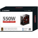 Xilence Performance A+ XN215 unidad de fuente de alimentación 550 W 20+4 pin ATX ATX Negro, Fuente de alimentación de PC negro, 550 W, 200 - 240 V, 50 Hz, 10 A, Activo, 105 W