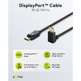 goobay Cable DisplayPort macho 90° > DisplayPort macho, 8K / 144Hz negro