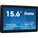 iiyama ProLite TF1633MSC-B1 pantalla para PC 39,6 cm (15.6") 1920 x 1080 Pixeles Full HD Pantalla táctil Negro, Monitor LED negro, 39,6 cm (15.6"), 1920 x 1080 Pixeles, Full HD, 5 ms, Negro