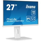 iiyama ProLite XUB2792HSU-W6 pantalla para PC 68,6 cm (27") 1920 x 1080 Pixeles Full HD LED Blanco, Monitor LED blanco (mate), 68,6 cm (27"), 1920 x 1080 Pixeles, Full HD, LED, 0,4 ms, Blanco