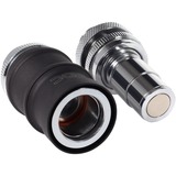 Alphacool ES Schnellverschluss BLH1A PushIn Set IG-IG con prensaestopas, Conexión negro (mate)/Cromado