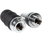 Alphacool ES Schnellverschluss BLH1A PushIn Set IG-IG con prensaestopas, Conexión negro (mate)/Cromado