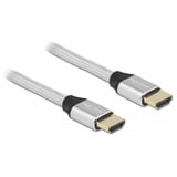 DeLOCK 85365 cable HDMI 0,5 m HDMI tipo A (Estándar) Plata plateado, 0,5 m, HDMI tipo A (Estándar), HDMI tipo A (Estándar), 3D, 48 Gbit/s, Plata