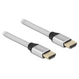 DeLOCK 85365 cable HDMI 0,5 m HDMI tipo A (Estándar) Plata plateado, 0,5 m, HDMI tipo A (Estándar), HDMI tipo A (Estándar), 3D, 48 Gbit/s, Plata