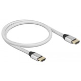 DeLOCK 85365 cable HDMI 0,5 m HDMI tipo A (Estándar) Plata plateado, 0,5 m, HDMI tipo A (Estándar), HDMI tipo A (Estándar), 3D, 48 Gbit/s, Plata
