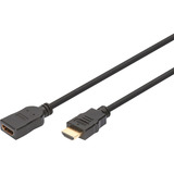 Digitus Cable de extensión HDMI High Speed con Ethernet, Cable alargador negro