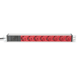 Digitus DN-95410-R, Regleta rojo/Aluminio