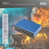 Digitus Switch Gigabit Ethernet gestionado L2 industrial 8+2 puertos, Interruptor/Conmutador 