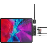 Hyper HD449 hub de interfaz 625 Mbit/s Gris, Estación de acoplamiento gris oscuro, 3,5mm, HDMI, USB 3.2 Gen 1 (3.1 Gen 1) Type-A, USB Tipo C, MicroSD (TransFlash), SD, 625 Mbit/s, 60 Hz, Gris, iPad Pro 11” & 12.9” (3rd/4th/5th Gen) iPad Air (4th/5th Gen) iPad Mini (6th Gen)