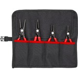 KNIPEX Juego de alicates para anillos de seguridad Ø 12 - 60 mm, 4 piezas, Set de pinzas rojo