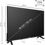 Telefunken QF40AO750S, Televisor LED negro
