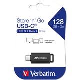 Verbatim Store 'n' Go unidad flash USB 128 GB USB Tipo C 3.2 Gen 1 (3.1 Gen 1) Negro, Lápiz USB negro/Gris, 128 GB, USB Tipo C, 3.2 Gen 1 (3.1 Gen 1), Deslizar, 4 g, Negro