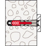 fischer Taco DuoPower 8x40 S, Pasador gris claro/Rojo