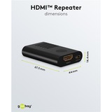 goobay Amplificador de señal HDMI 4K @ 60Hz, Alargador de HDMI negro