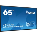 iiyama LH6552UHS-B1 pantalla de señalización Pantalla plana para señalización digital 163,8 cm (64.5") IPS 500 cd / m² 4K Ultra HD Negro Procesador incorporado Android 8.0 24/7, Pantalla de gran formato negro, Pantalla plana para señalización digital, 163,8 cm (64.5"), IPS, 3840 x 2160 Pixeles, 24/7