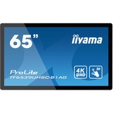 iiyama TF6539UHSC-B1AG pantalla de señalización Panel plano interactivo 165,1 cm (65") LCD 500 cd / m² 4K Ultra HD Negro Pantalla táctil, Pantalla de gran formato negro, Panel plano interactivo, 165,1 cm (65"), LCD, 3840 x 2160 Pixeles