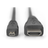 Digitus AK-330115-010-S, Cable negro