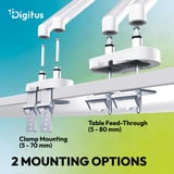 Digitus Soporte de monitor de diseño dual, 2x 35", 2x 10 kg blanco