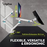 Digitus Soporte de monitor de diseño dual, 2x 35", 2x 10 kg blanco