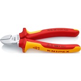 KNIPEX 70 06 160 Alicates de corte diagonal alicate rojo/Amarillo, Alicates de corte diagonal, Acero cromo vanadio, De plástico, Rojo/naranja, 16 cm, 216 g