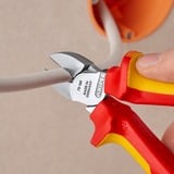 KNIPEX 70 06 160 Alicates de corte diagonal alicate rojo/Amarillo, Alicates de corte diagonal, Acero cromo vanadio, De plástico, Rojo/naranja, 16 cm, 216 g