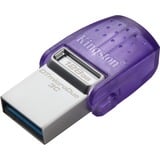 Kingston DataTraveler microDuo 3C unidad flash USB 128 GB USB Type-A / USB Type-C 3.2 Gen 1 (3.1 Gen 1) Acero inoxidable, Púrpura, Lápiz USB violeta/Transparente, 128 GB, USB Type-A / USB Type-C, 3.2 Gen 1 (3.1 Gen 1), 200 MB/s, Otro, Acero inoxidable, Púrpura